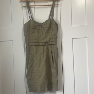 Wilfred, Size 8, Olive Green Linen dress (straps removable)